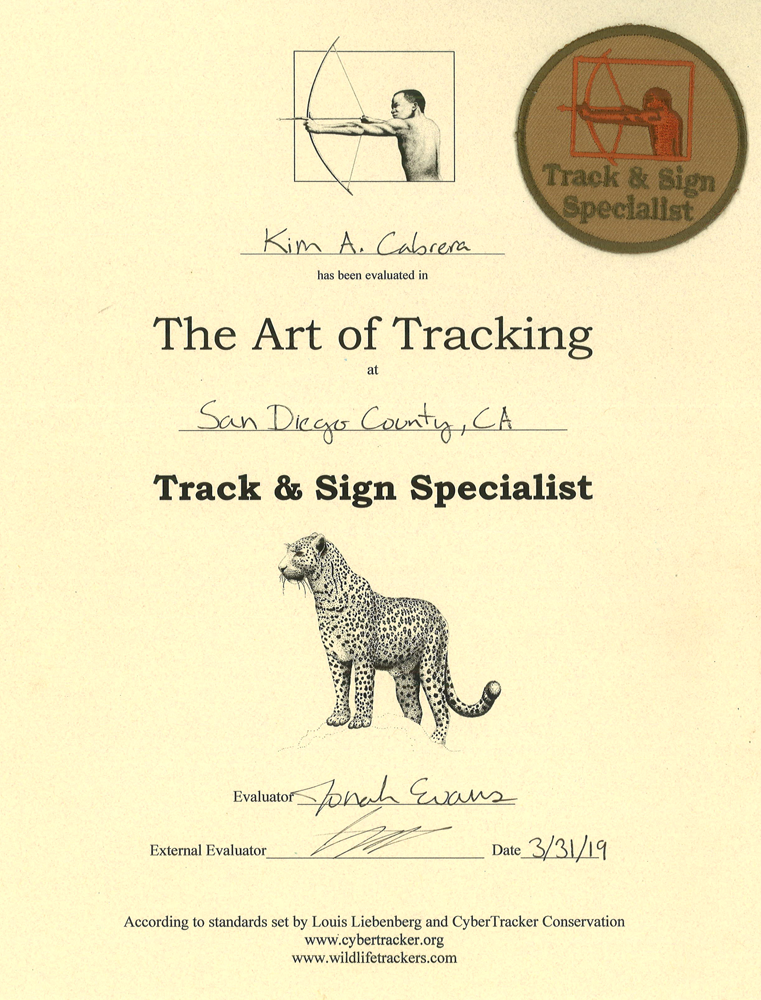 specialist certificate from desert biome March
                  2019