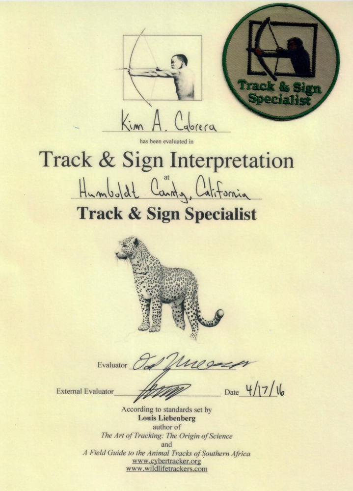 Track and sign specialist certificate